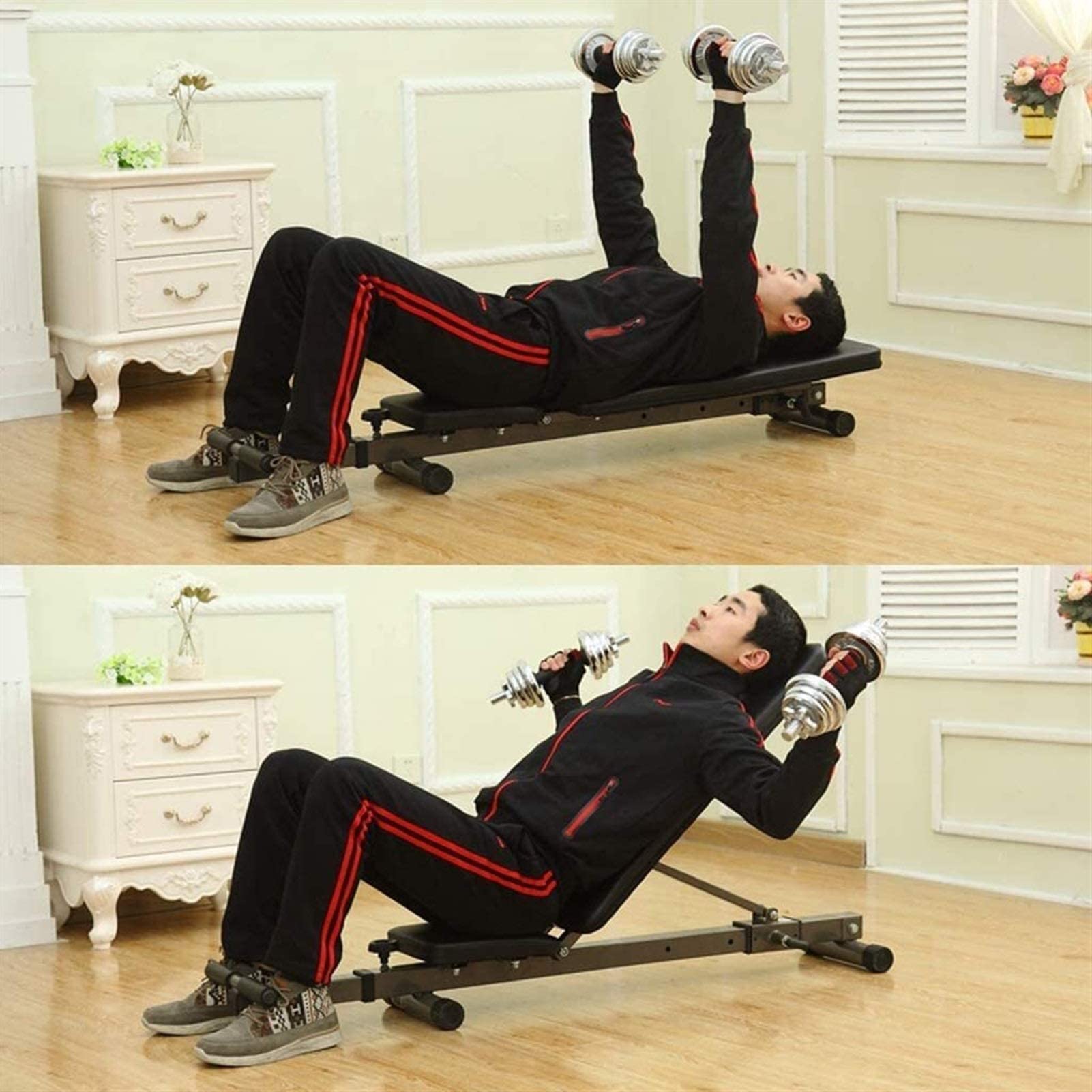 Banco de Pesas, Banco con Mancuernas, Banco de Ejercicios de Fuerza, Tabla supina, Abdominales para el hogar, Equipo de Fitness, Tabla de Abdominales, Tabla para Abdominales