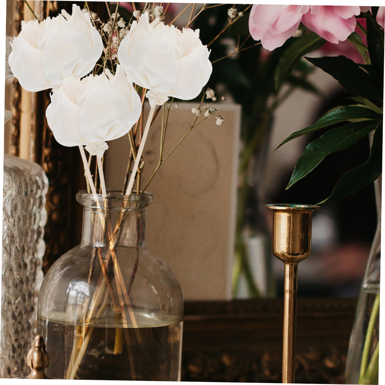 12pièces Fleurs Séchées Naturelles pour Diffuseur Huiles Essentielles Accessoires Aromathérapie avec De Couleur Naturelle