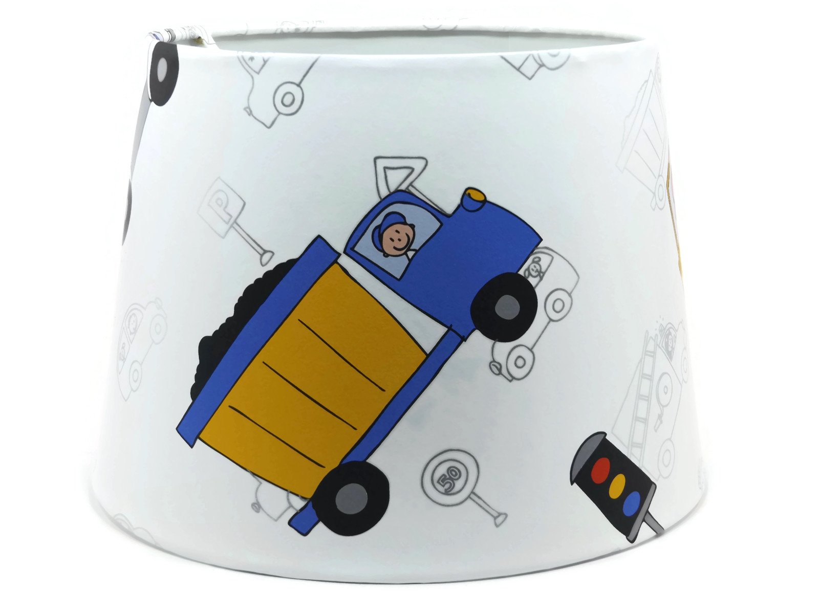 Digger, Car Lorry Lampshade for Ceiling Table Lamps Boys Transport  Themed Bedroom Nursery Accessories