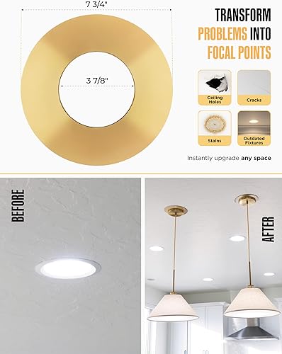 Miniatura 4 de The Can Converter - R56: Kit de conversión de luz empotrada para lámpara de techo, luces colgantes y colgantes, ventilador de techo - Incluye Latón