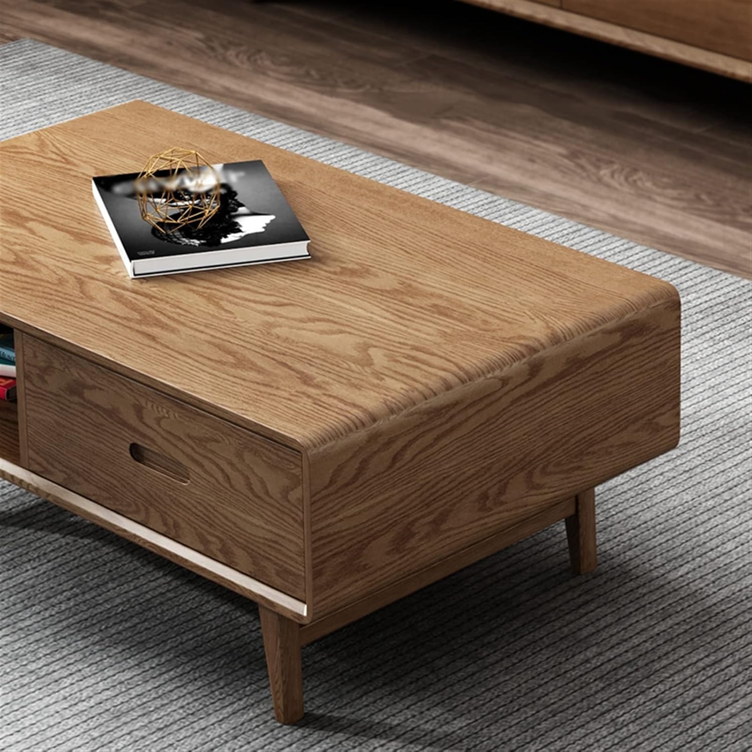 センターテーブル コレクション 両側引き出し ブラウン 引出し付きロー