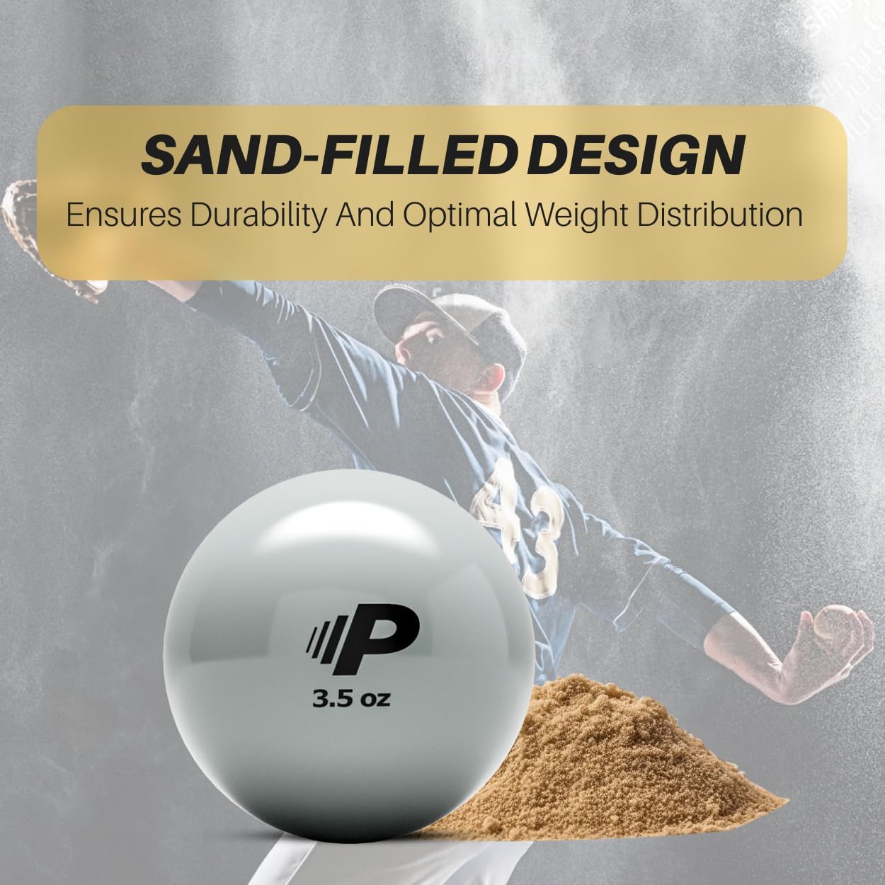 Simple Plyometric Weighted Ball | Baseball & Softball Training Ball | Arm Strength & Pitching | Durable PVC Shell with Sand Fill
