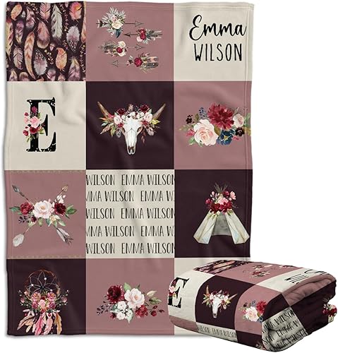 Baby Western Stuffs para niña, manta de bebé occidental, mantas de bebé personalizadas, nombre de la manta de bebé de vaquero, mantas de bebé