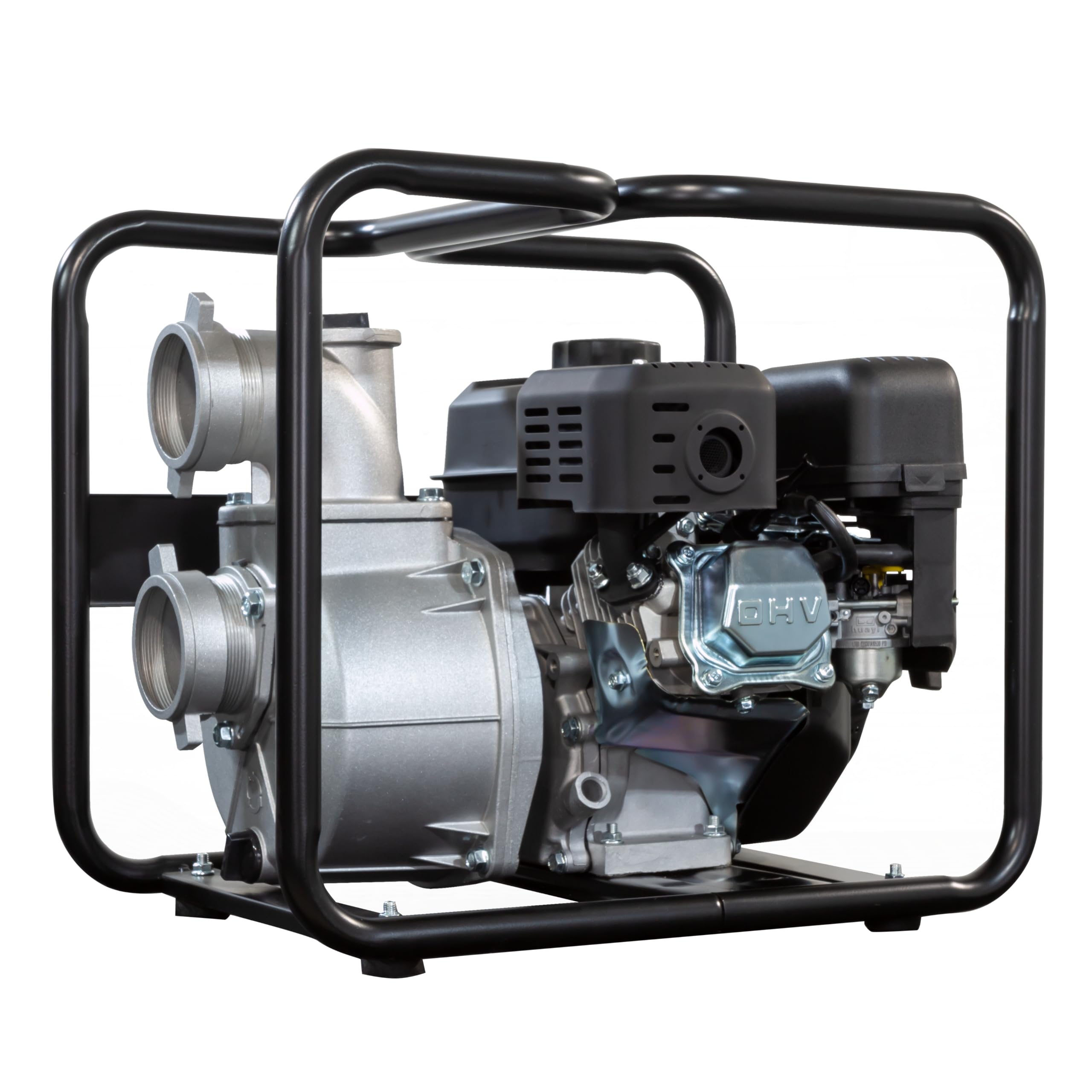 ITCPOWER Motobomba Gasolina 4780W Caudal 60 m³/h para Agua Limpia - Bomba Agua 1000 L/min con Altura 30 m - Ligera con Sello Mecánico Resistente - Cuerpo Inyección Aluminio y Paso 9 mm