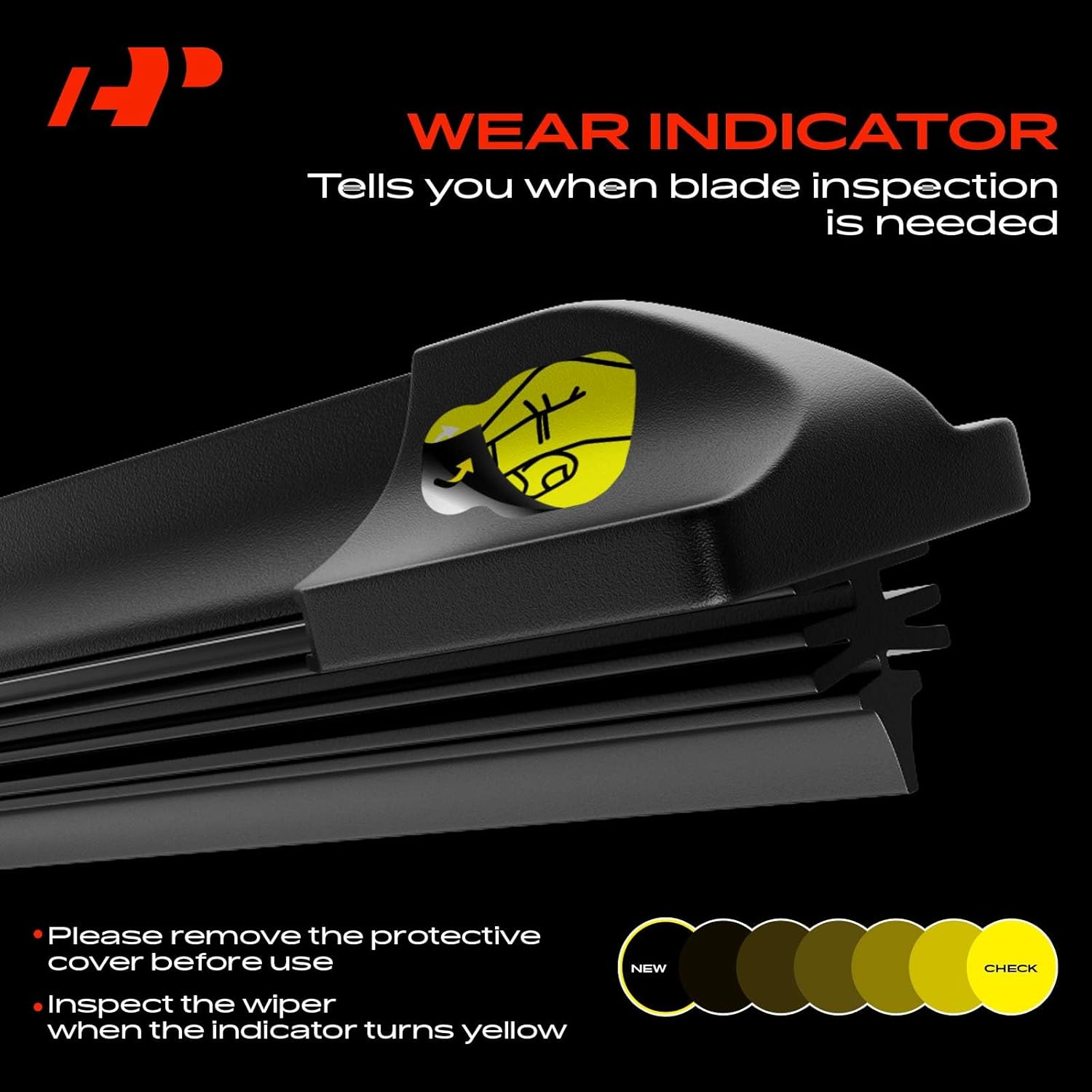 A-Premium 24"+22"+12" Windshield Wiper Blades Compatible with Ford Flex 2009-2019 - Front Rear Wipers Blade Set for Hook/Snap Claw Arm Connector, with Wear Indicator & Towel (Pack of 3)