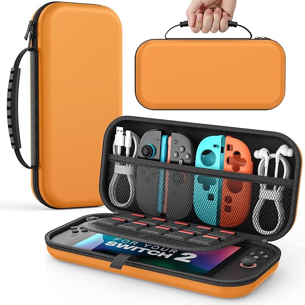MoKo Tasche für Nintendo Switch 2 (2025), Portable Switch 2 Case, Schützende Harte Tragetasche Hülle mit Speicherplatz für 10 Spiele und Konsole Zubehör - 1
