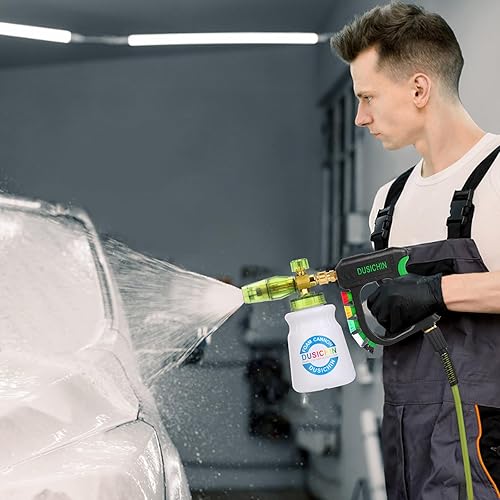 Miniatura 9 de DUSICHIN Pistola de lavado a presión con cañón de espuma, kit de lavado de autos de 4000 PSI, rociador de lanza de espuma de nieve con conector