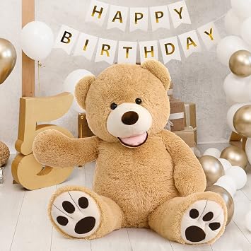MorisMos 39inch Giant Bear with 10pcs Teddy Bears