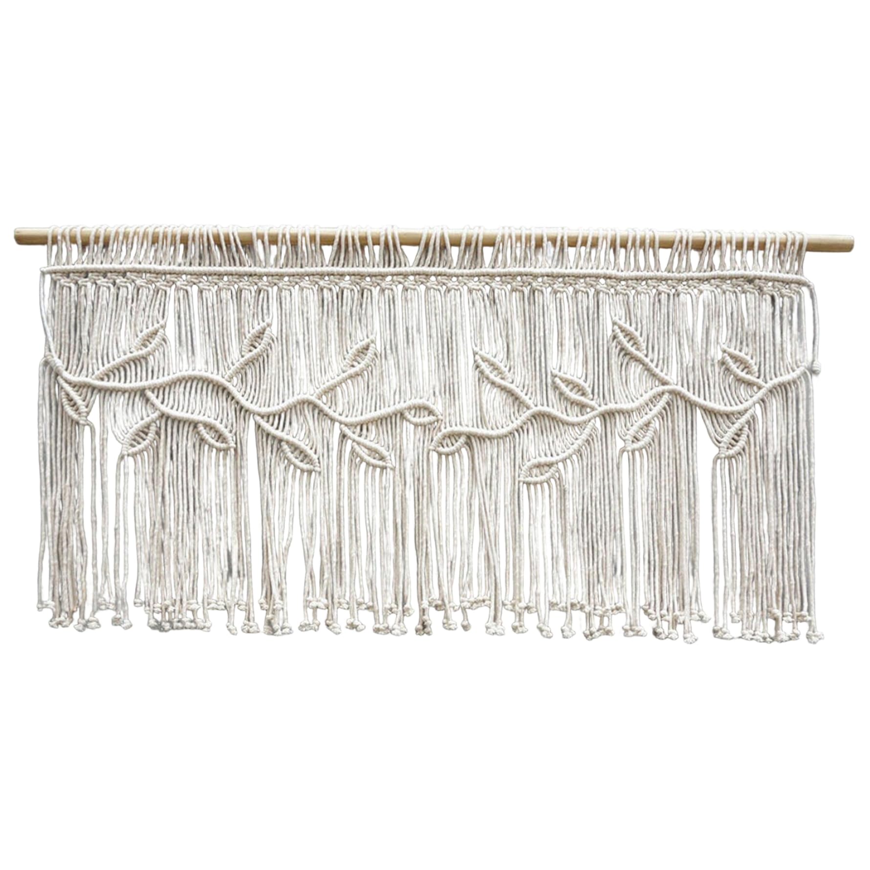 Cortinas de macramé de hilo de algodón de alta calidad con cenefa artesanal de 90x55