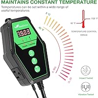 Vista 6 de Seedfactor Juego combinado de tapete térmico de plántulas y termostato digital con certificación MET de 10 x 20 pulgadas