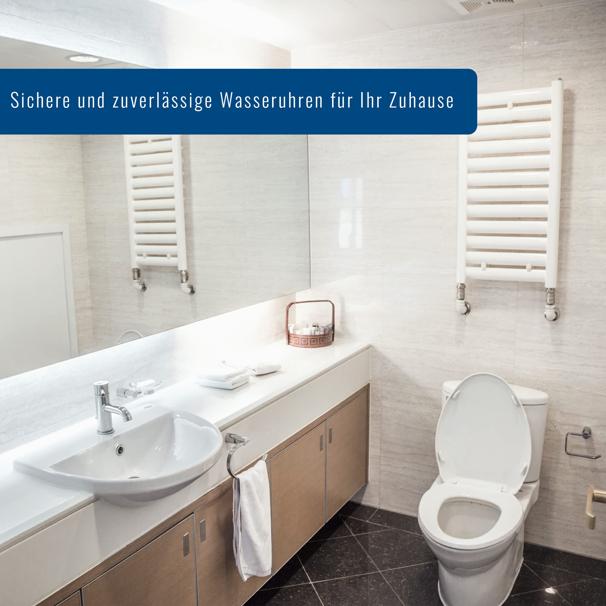 Wasserzähler für Kaltwasser, Wasseruhr 1/2 Zoll, Hauswasserzähler Aufputz 110 mm, geeicht & MID zugelassen 2023