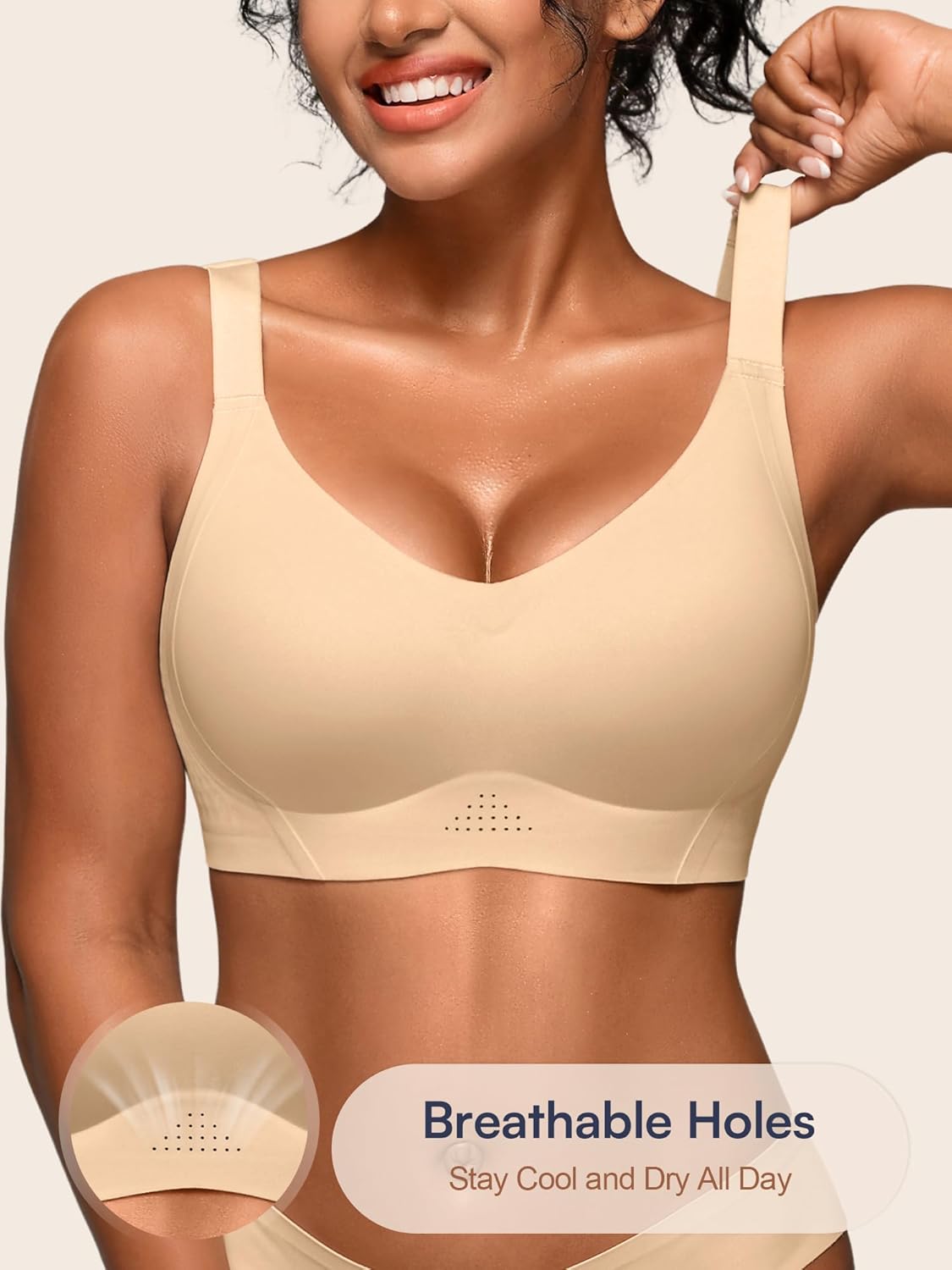 Wireless Jelly Bras for Women - Plus Size Full Coverage Seamless Bra No Underwire, Supportive T-Shirt Bralette for Older - Image 3