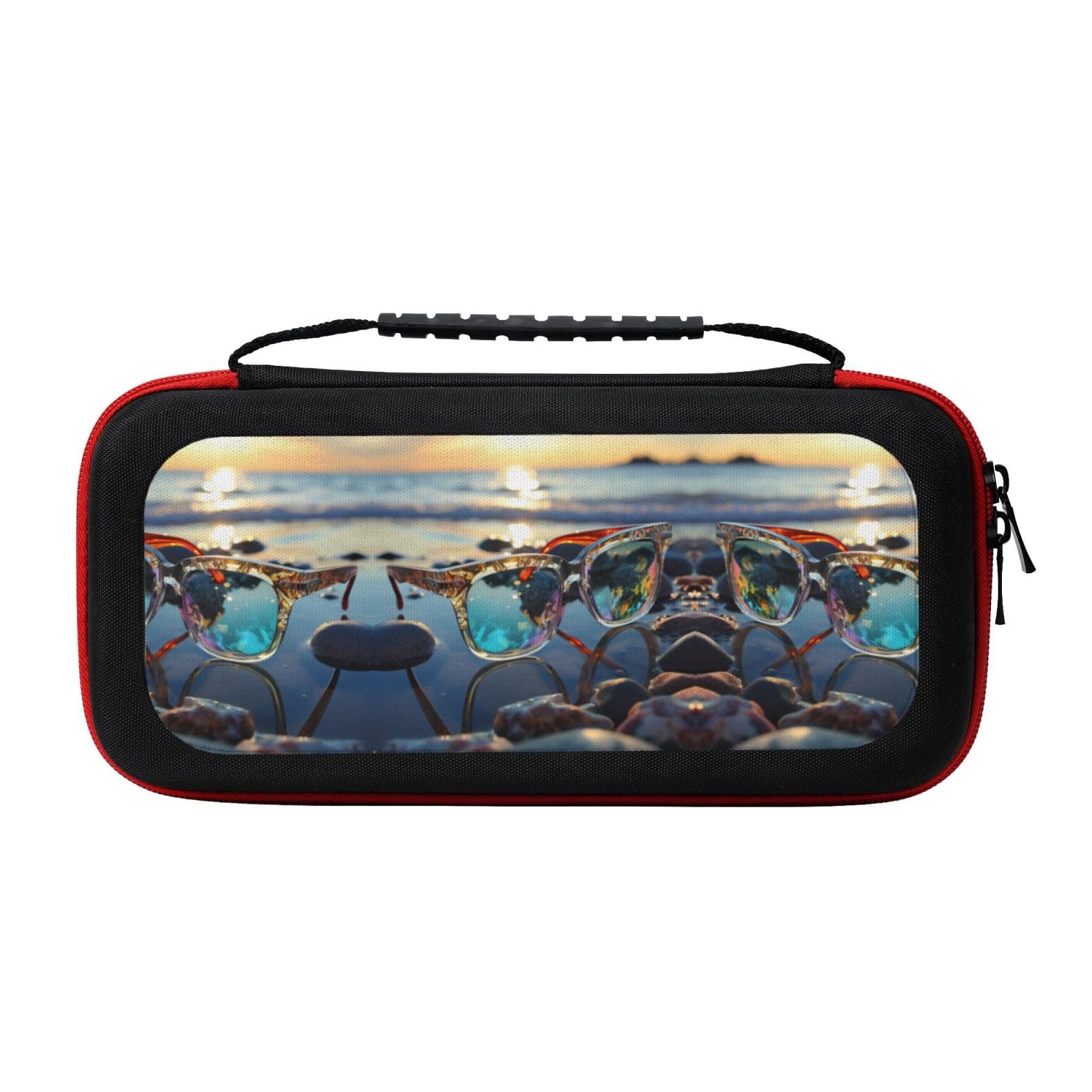 Starfish With Sunglasses Carrying Storage Case for Nintendo Switch Switch OLED Model Portable Hard Travel Switch Carrying Case