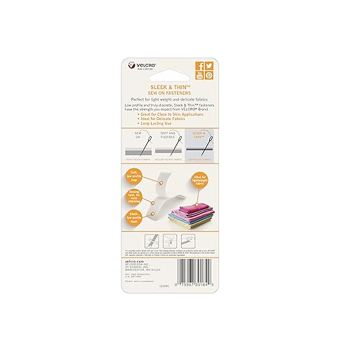 Miniatura 10 de VELCRO Brand Elegante y fina para telas, cinta de 6 x 34 pulgadas, color negro, suave en la piel, ultraligera con tecnología de carril de costura,