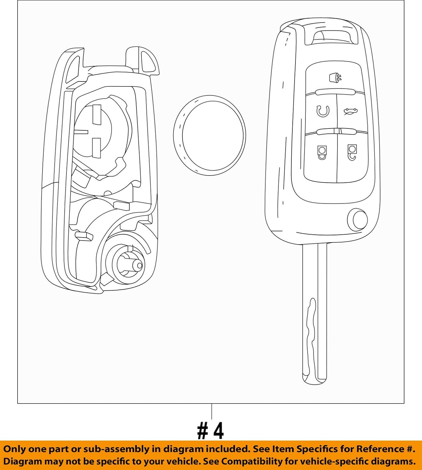 General Motors 22923862, Remote Control Transmitter for Keyless Entry and Alarm System