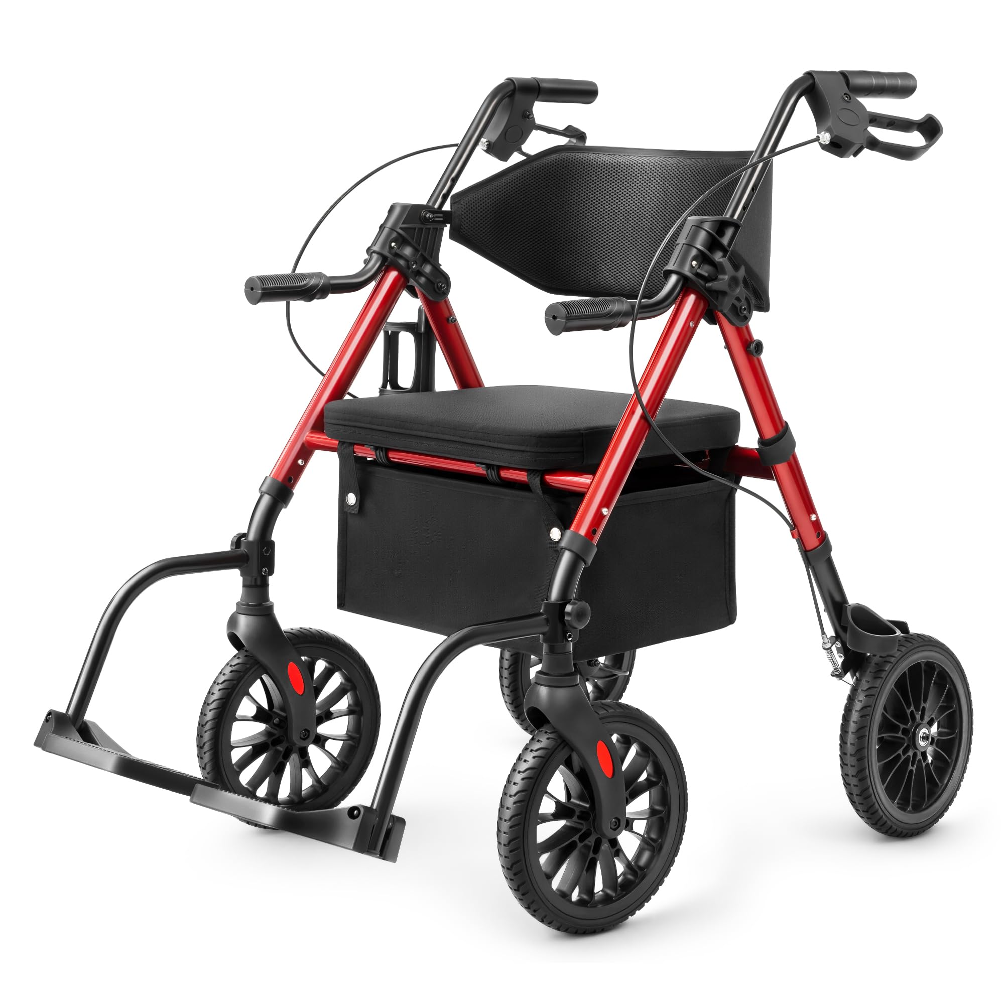 Photo 1 of VitaSophy 2 in 1 Rollator Walker for Seniors with Seat, Walker Wheelchair Combo, Transport-Wheelchair-Lightweight-Foldable with Adjustable Seat and Handle, 300 Lb. Weight Capacity, Blue