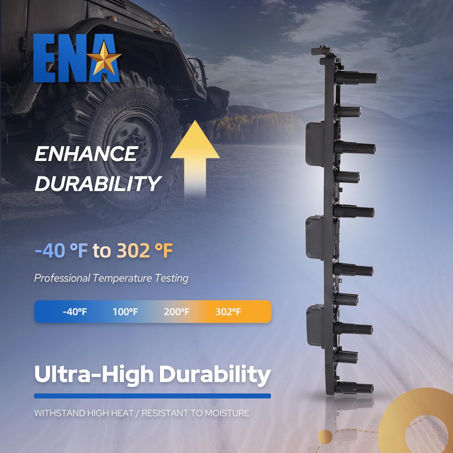 ENA Ignition Coil Compatible with Jeep Grand Cherokee 4.0L L6 Laredo Limited Replacement For C1230 UF-293