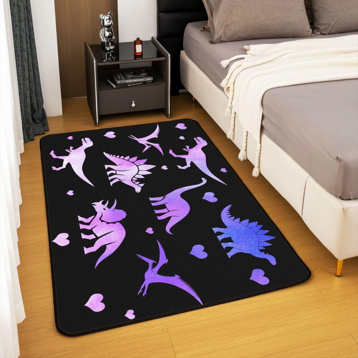 Homewish Lila Dinosaurier 100x150 Teppiche Wohnzimmer