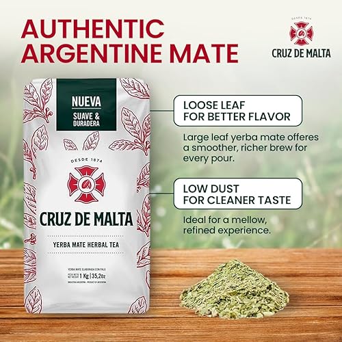 Miniatura 4 de YERBA MATE CRUZ de MALTA 2.2lb 1 kilo (Paquete de 2)