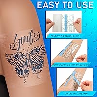 Vista 4 de Nuanchu 48 vendajes adhesivos transparentes, impermeables, cinta adhesiva para cubrir la piel, cinta transparente para cubrir, cubierta impermeable