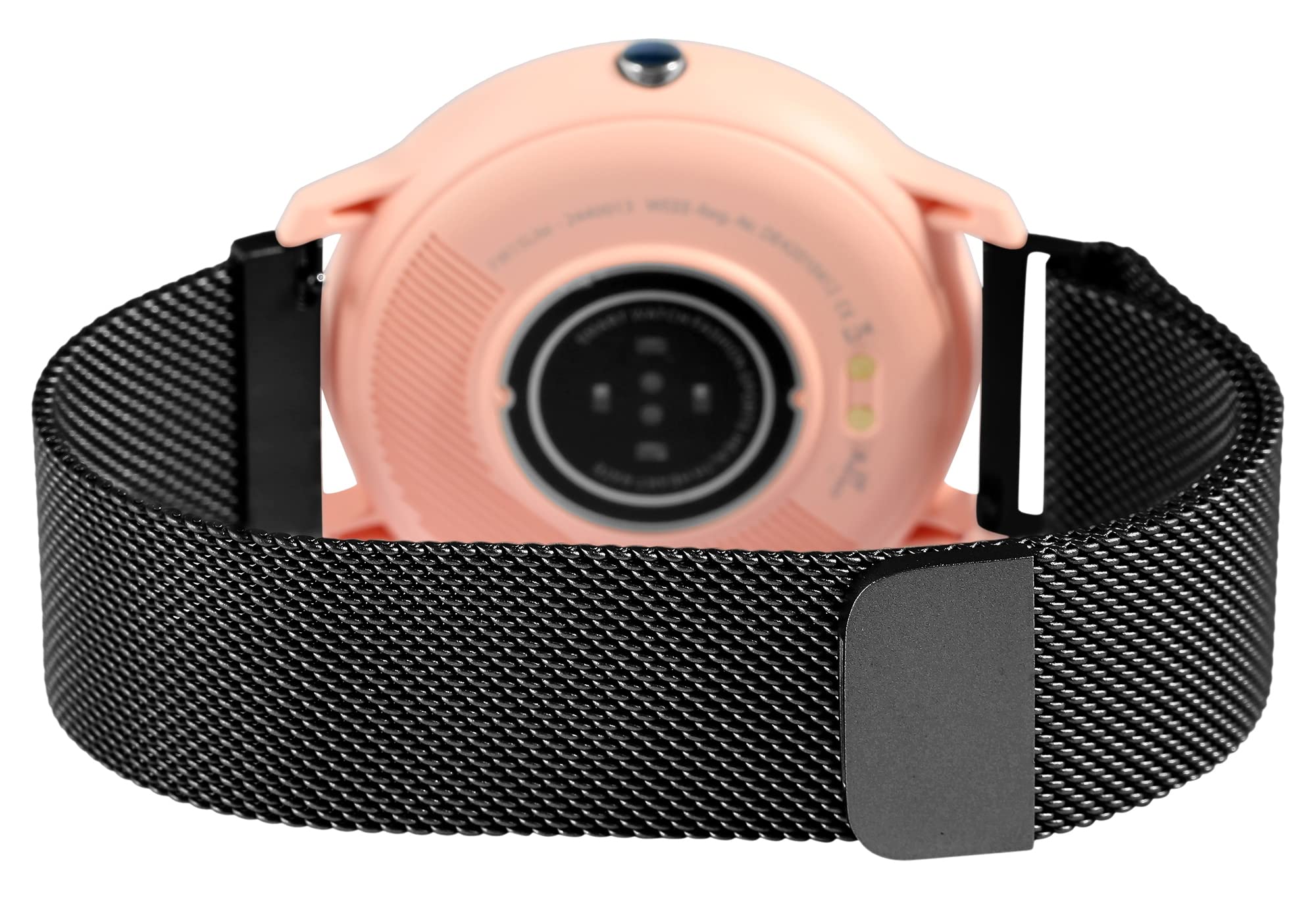 Time Tech Reloj inteligente unisex de 1,28 pulgadas, silicona, IP67, frecuencia cardíaca, modo sueño, podómetro, rastreador de fitness, 2440013 (negro y rosa)