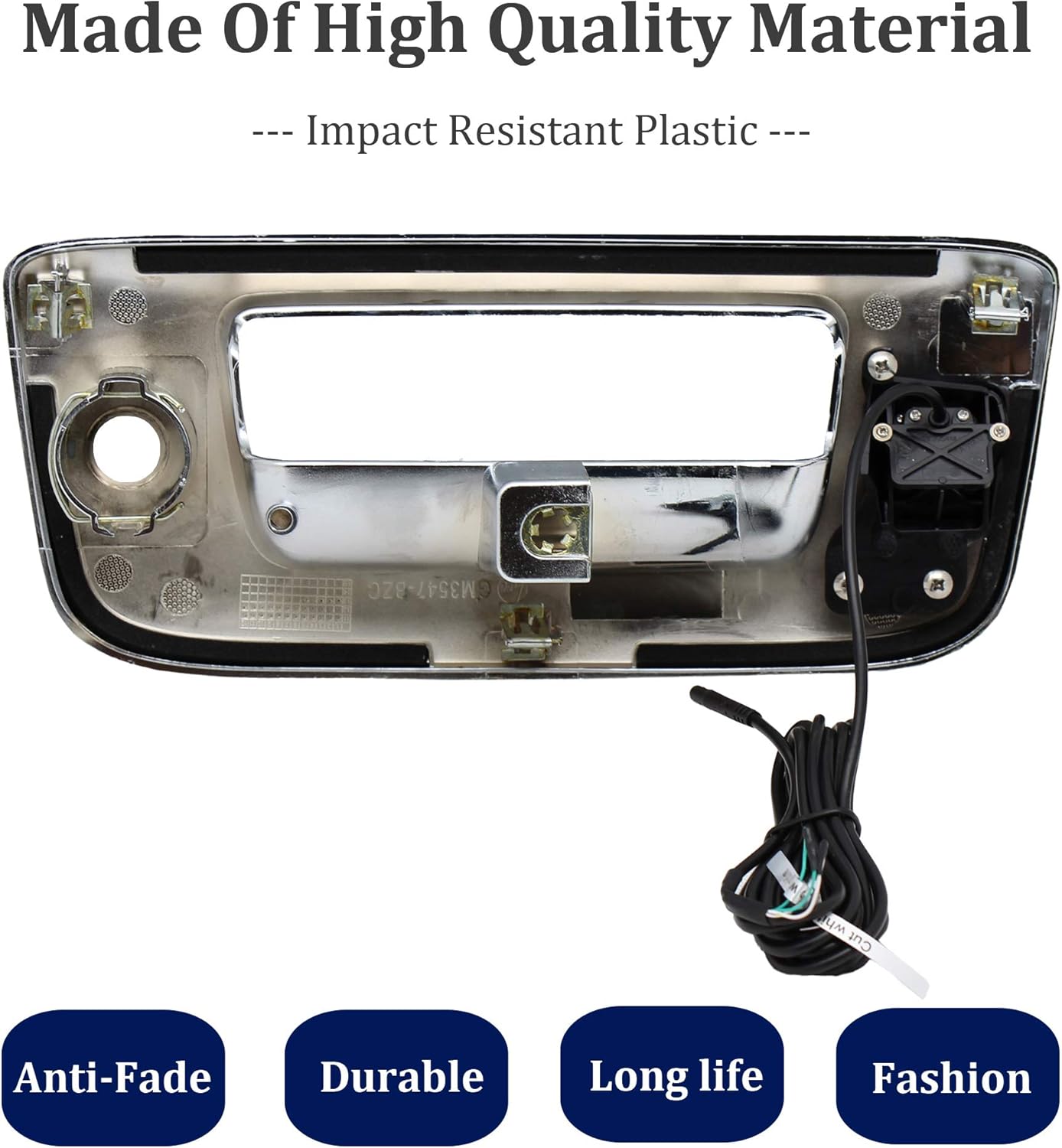 RED WOLF Chrome Tailgate Handle with Backup Camera Fit for 2007-2014 Chevrolet Silverado GMC Sierra 1500 2500 HD Parking Grid Lines Available IP68 Waterproof Heavy Duty 150°Wide View