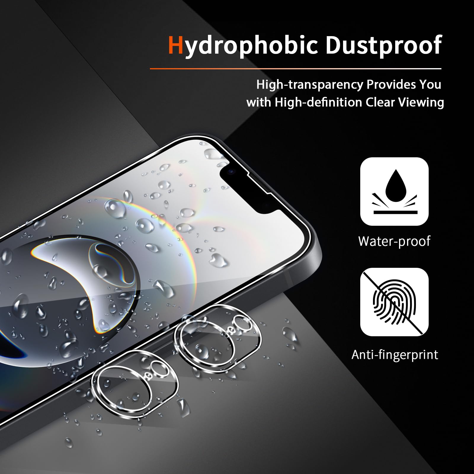 Schutzfolie für iPhone 16E/17E, 2 Stück Gehärtete Glas Schutz Folie mit 2 Stück Kameraschutz, 9H displayschutz Ultra-klar Schutzglas