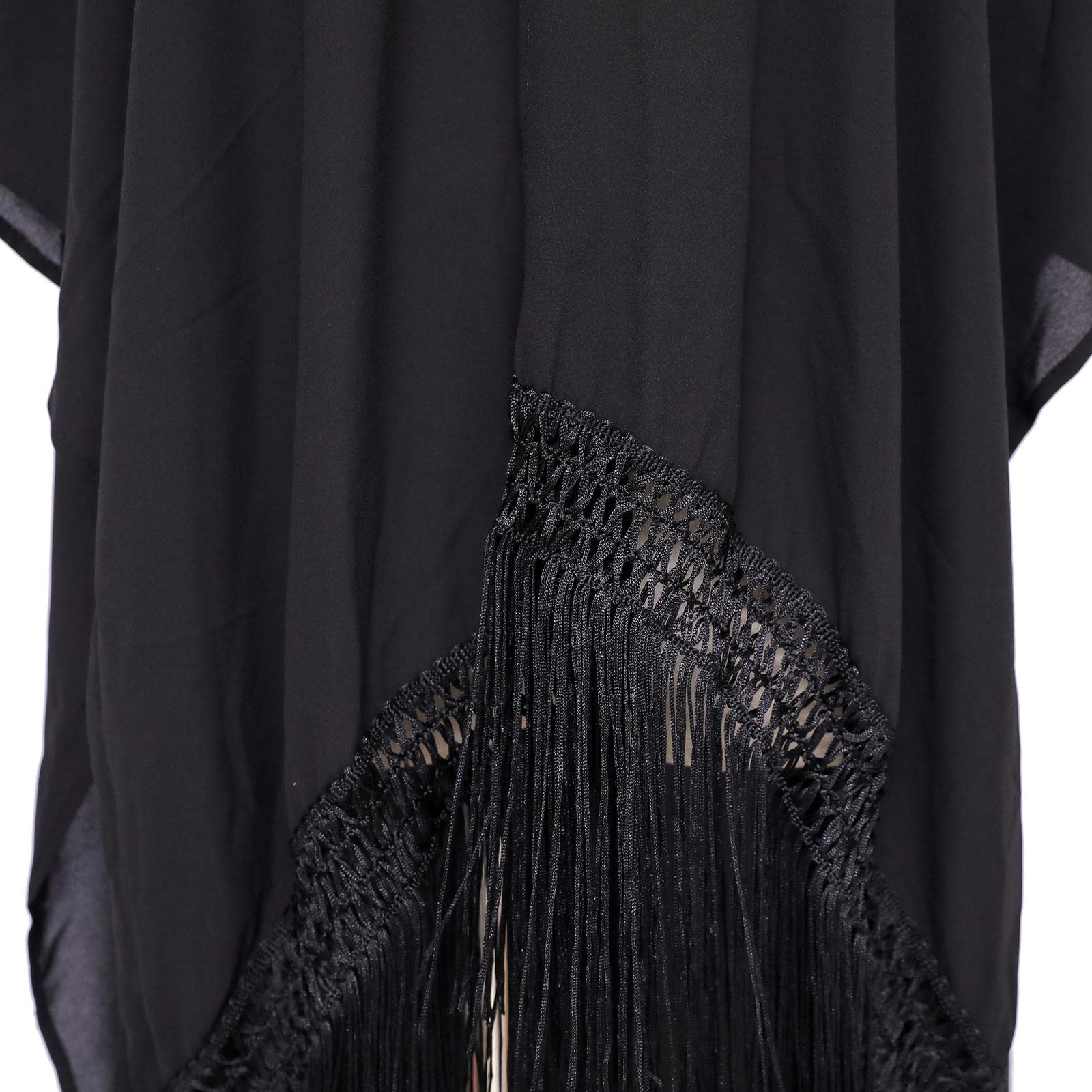 CALANDIS™ Summer Women Cardigan Open Front Tops Beach Kimono Bikini Cover Ups 110x95cm Black | Womens Clothing-image-11