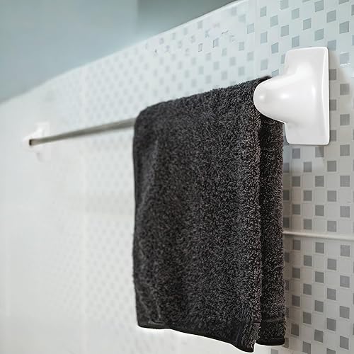 Miniatura 3 de Toallero de cerámica de porcelana blanca para barra de toalla, soporte para poste de soporte de azulejos, juego de azulejos de mediados de siglo,