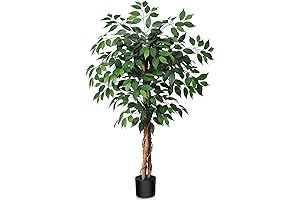 4ft Artificial Botanical Ficus Tree with Natural Wood Trunk