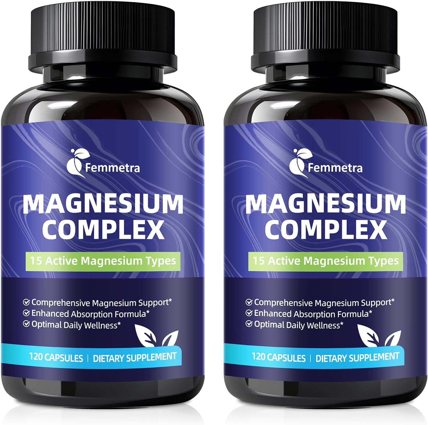 Magnesium Complex for Women Men 1350mg 15 in 1 Pure Magnesium Supplement, with High Absorption Chelated Magnesium Glycinate Citrate Malate & More for Muscle, Heart, Sleep & Bone Support, Vegan 60 Days