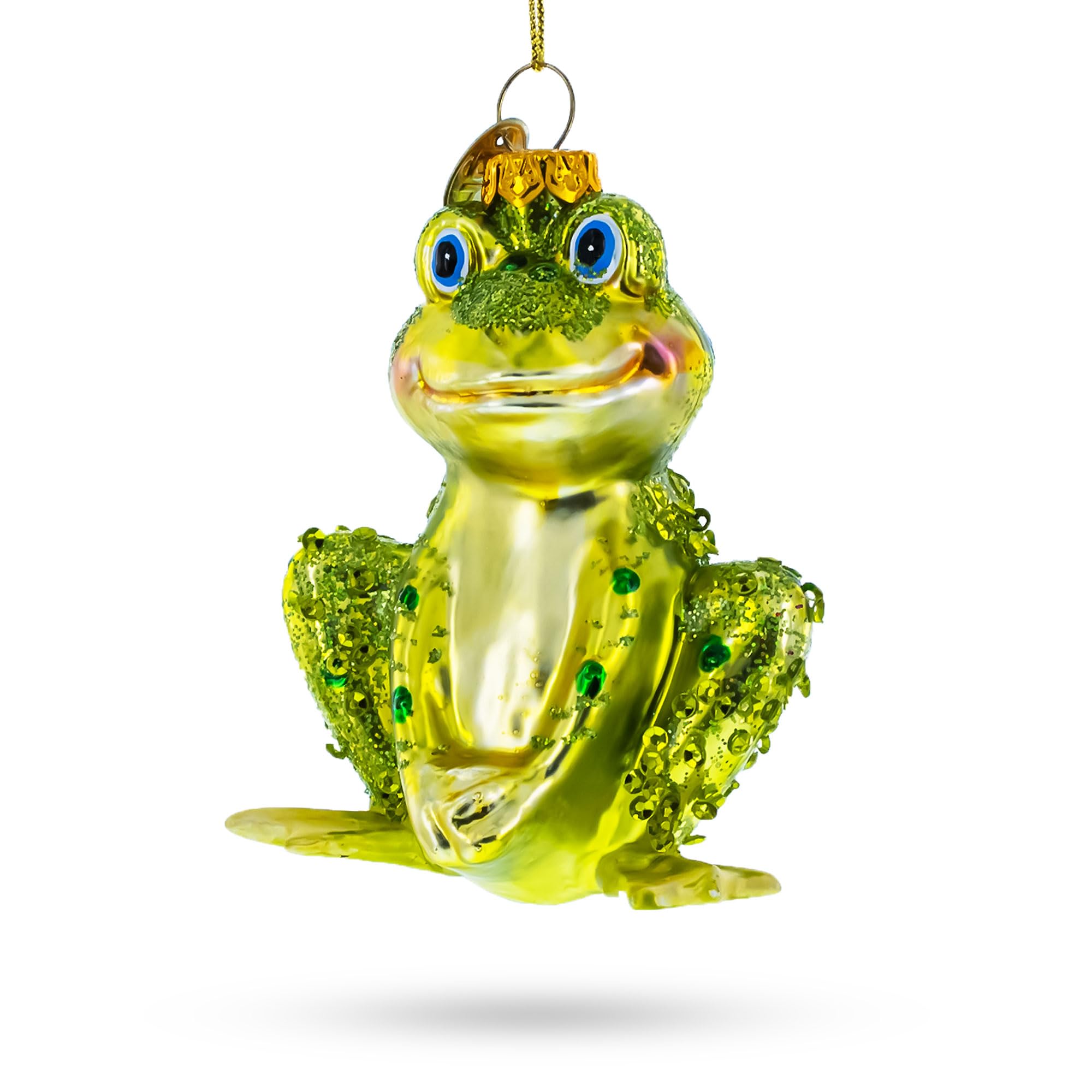 Shimmering Frog - Blown Glass Christmas Tree Hanging Ornament