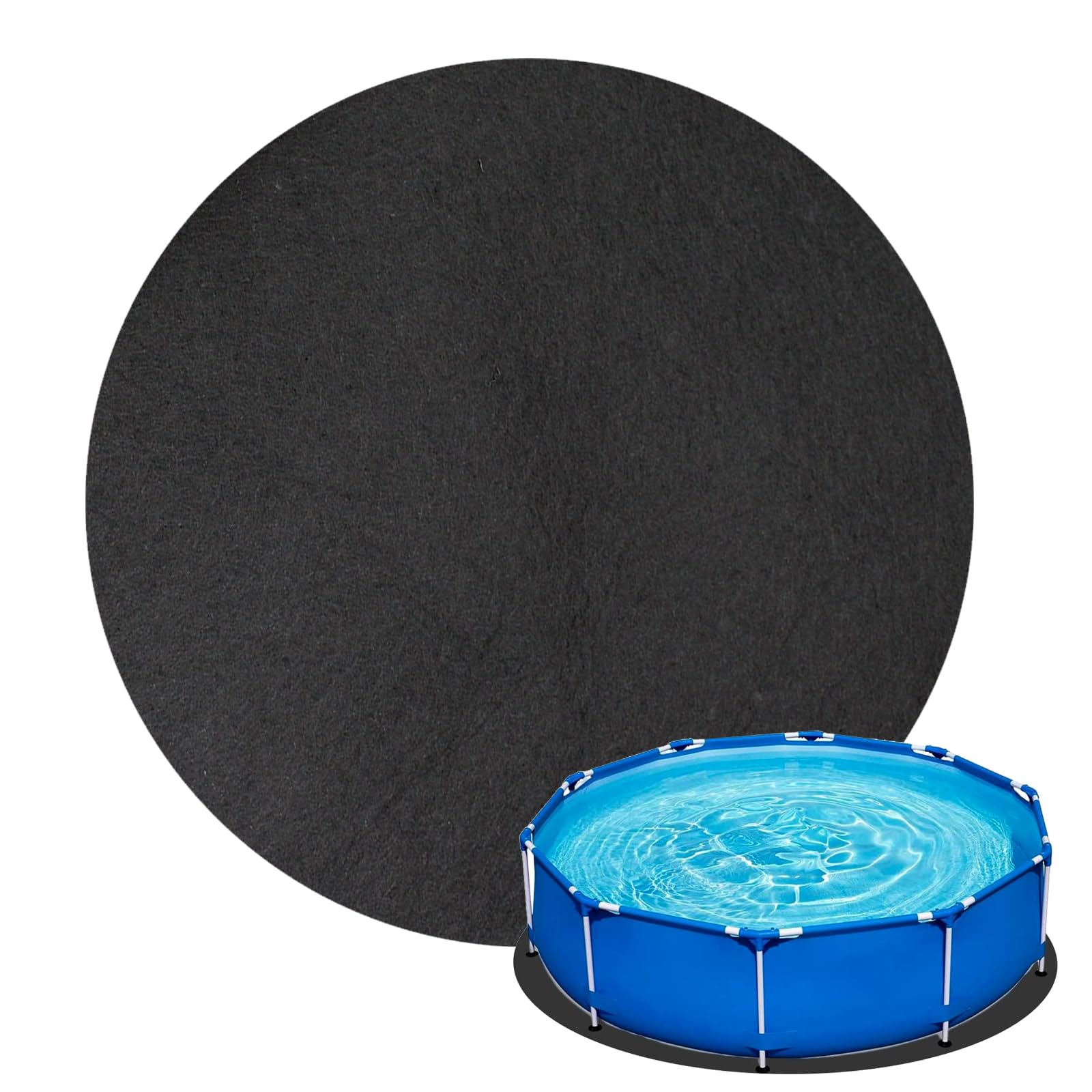 Tapis de Sol pour Piscine et Bains à Remous Extérieurs, 2m Rond Tapis de Sol Piscine, Tapis de Protection Sol et Bâtiment, Feutre Absorbant l'eau, Accessoires de Piscine de Spa