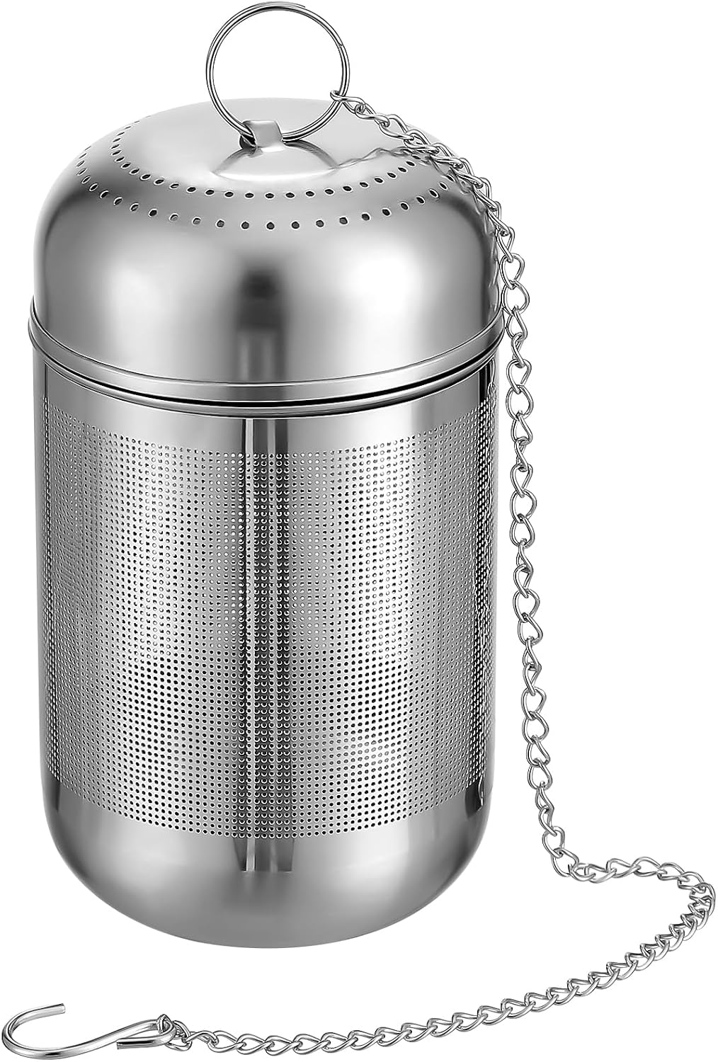 Zerodeko Stainless Steel Cooked Meat Seasoning Box with Hanging Chain Multi-Use Spice Infuser for Soup Brine and Stew Flavor Straining 3.74X1.96X1.96 Inch Mesh Filter Basket