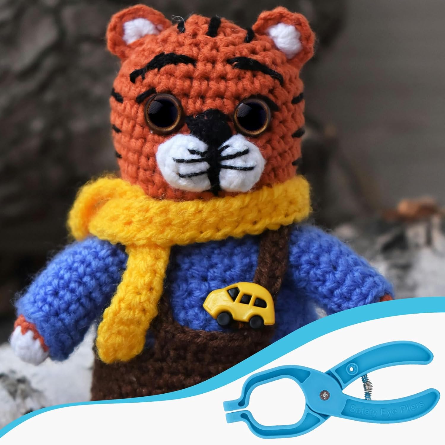 Safety Eye Tool Auxiliary Tool, Plastic Blue Safety Eye Pliers for Attaching Safety Eyes Supplies Snapper Tool Crochet Animal Safety Eye Tool for Amigurumi Stuffed 5-30mm Plush Toy Eyes Making - Image 6