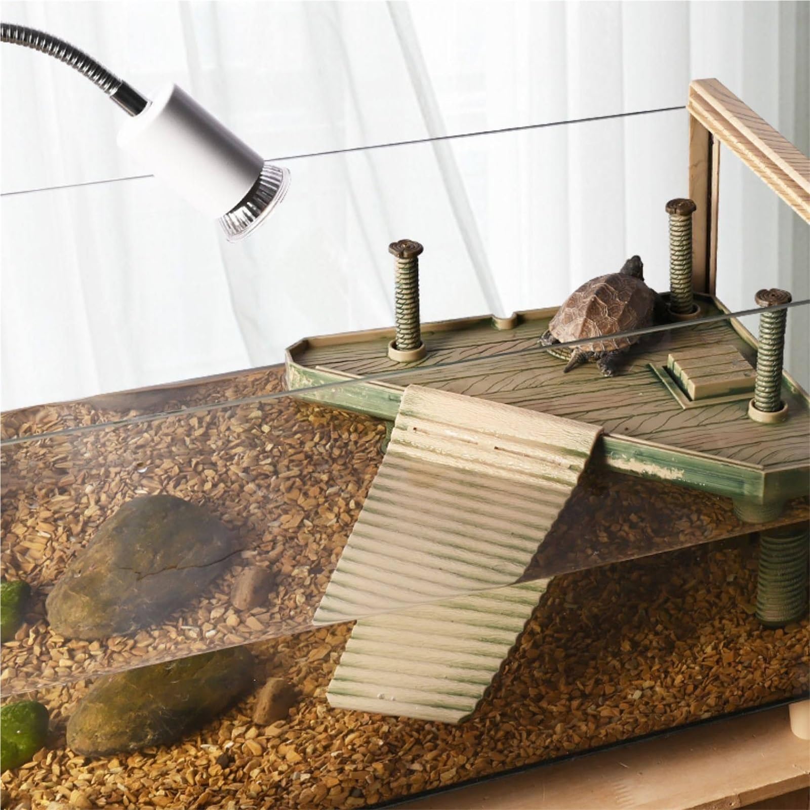 Aquarien Schildkrötenzuchtbecken mit Sonnentrocknungsplattform, ökologische Landschaftsgestaltung