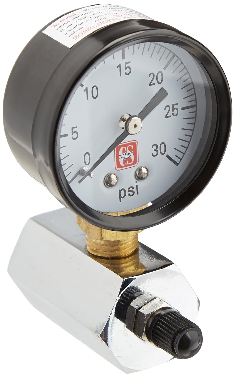 Eastman Gas Pressure Test Gauge, 30 PSI x 3/4 Inch IPS, 2 Inch Dial Face, Steel Case, 45167