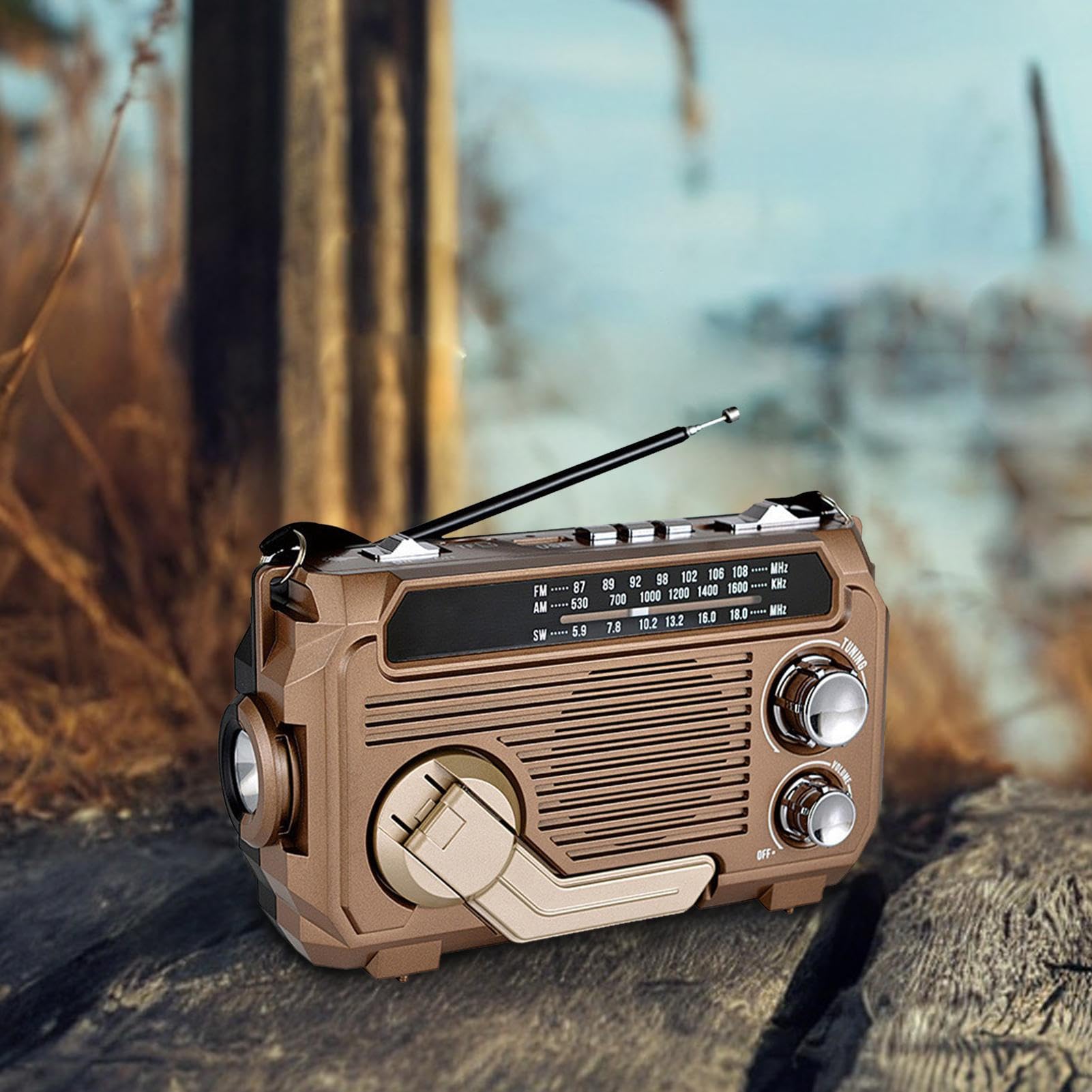 Radio z korbą słoneczną, radio z korbą Przenośne radio pogodowe na baterie