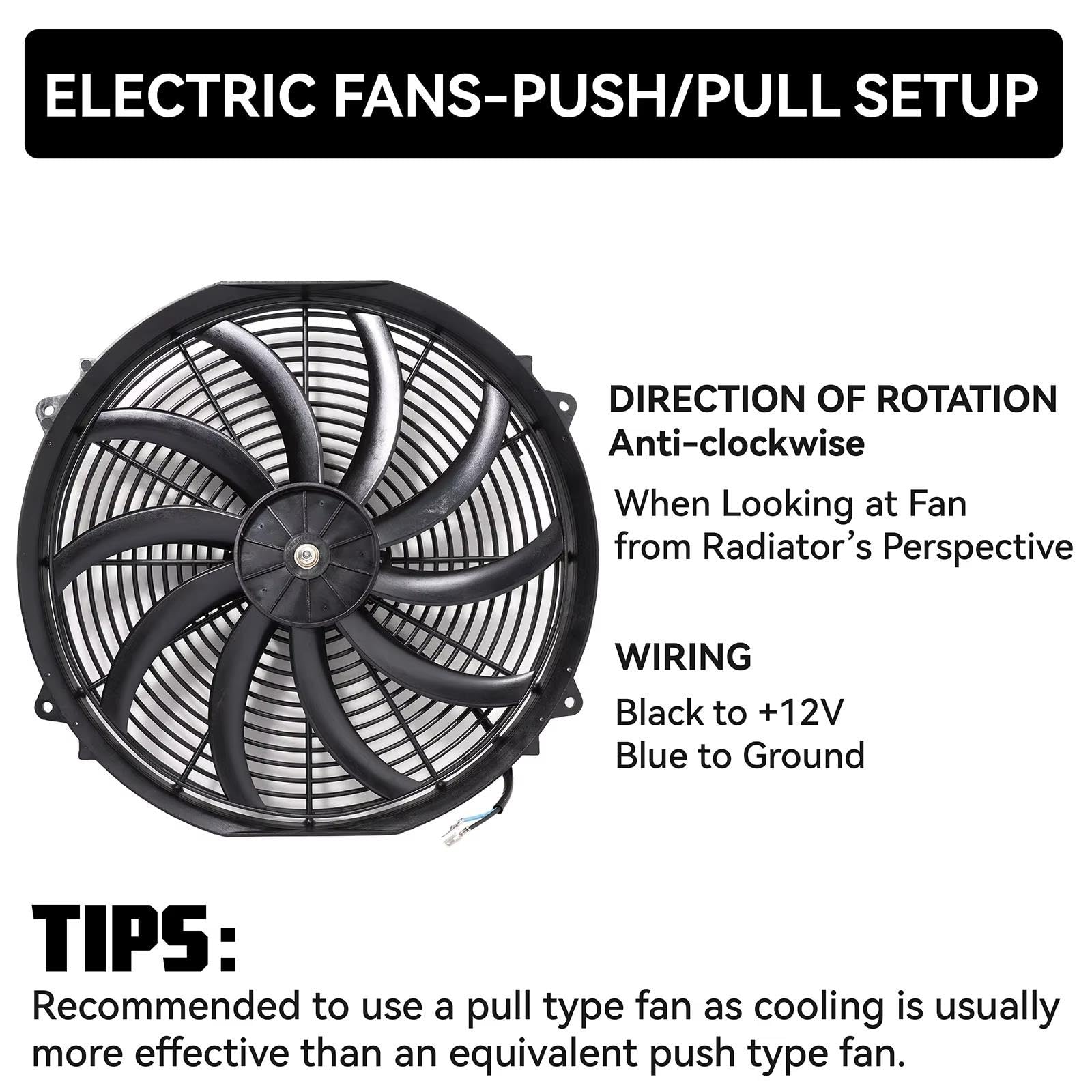 Ventilador Radiador Motor Coche 16" 120w 12V Ventilador de motor del coche