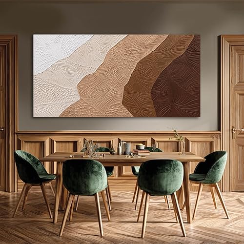 Miniatura 6 de SOUGUAN Arte de pared moderno abstracto para decoración de pared, pinturas de arte neutro de 24 x 48 pulgadas, pintura en lienzo para comedor,