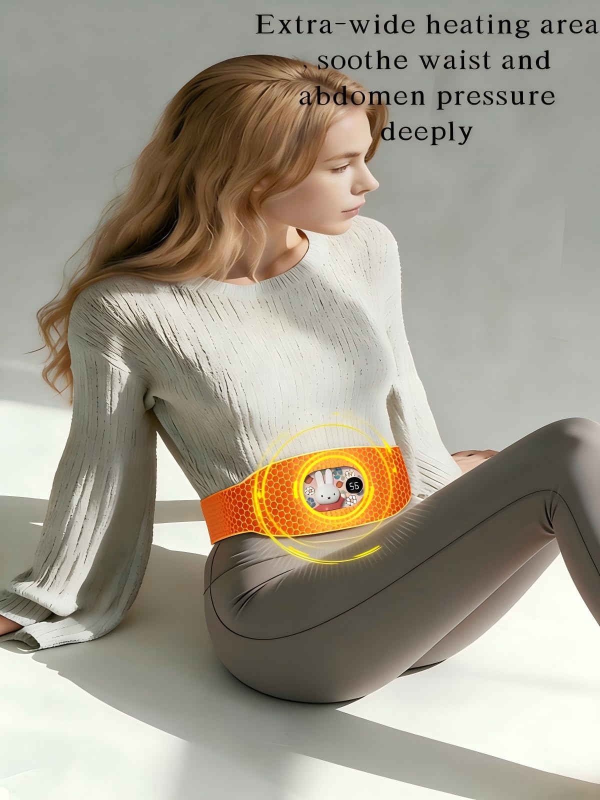 Mipow &Miffy, cuscinetto riscaldante portatile senza fili per crampi mestruali, dispositivo elettrico per cintura in vita, cuscino riscaldante per donne e ragazze (rosa), festa della mamma