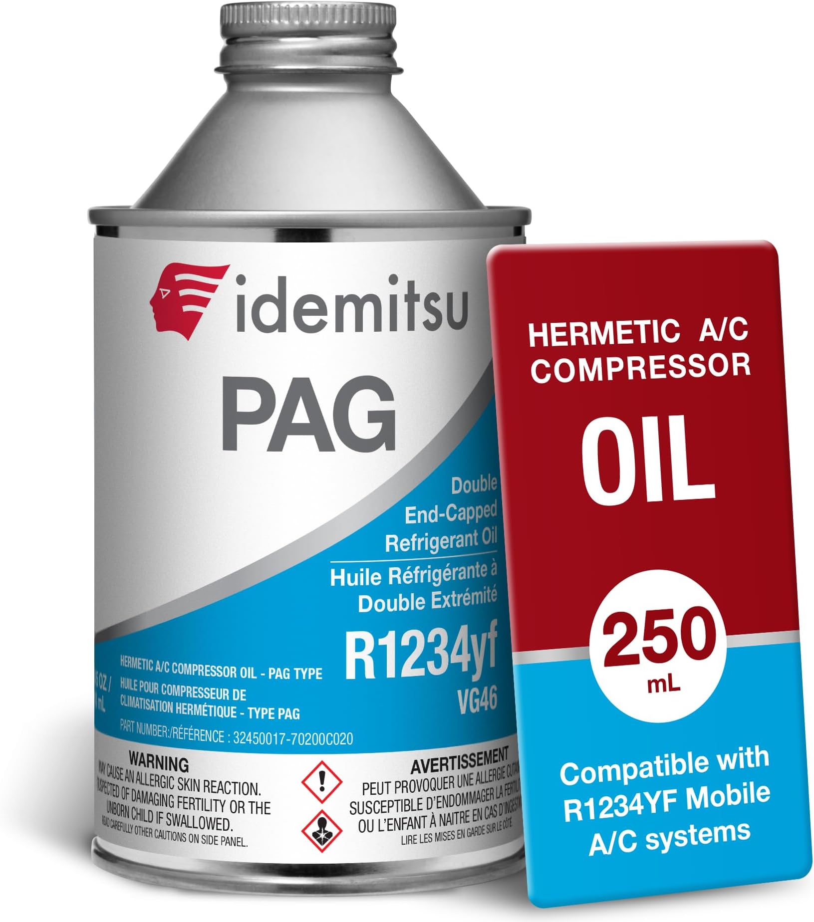 Idemitsu PAG A/C Compressor Hermetic Oil 1234yf - 8.45 Fl oz | Engineered for Superior A/C Performance and Protection with Advanced Lubrication Properties