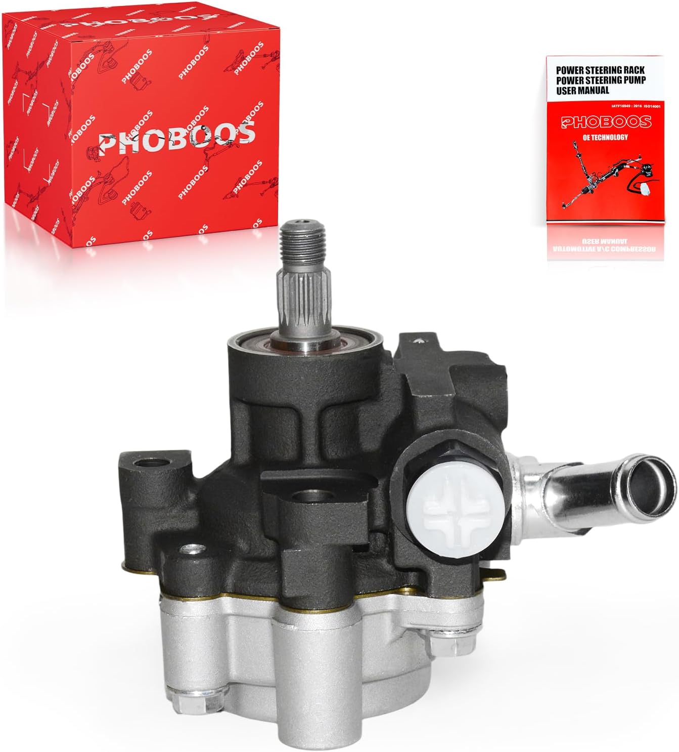 PHOBOOS Power Steering Pump Compatible with Toyota Camry 1995-2006, Avalon 1995-2004, Highlander 2004-2007, Sienna 1998-2003, Solara 1999-2003 & Lexus ES300 1997-2001, RX330 2004-2006. Ref. 21-5931