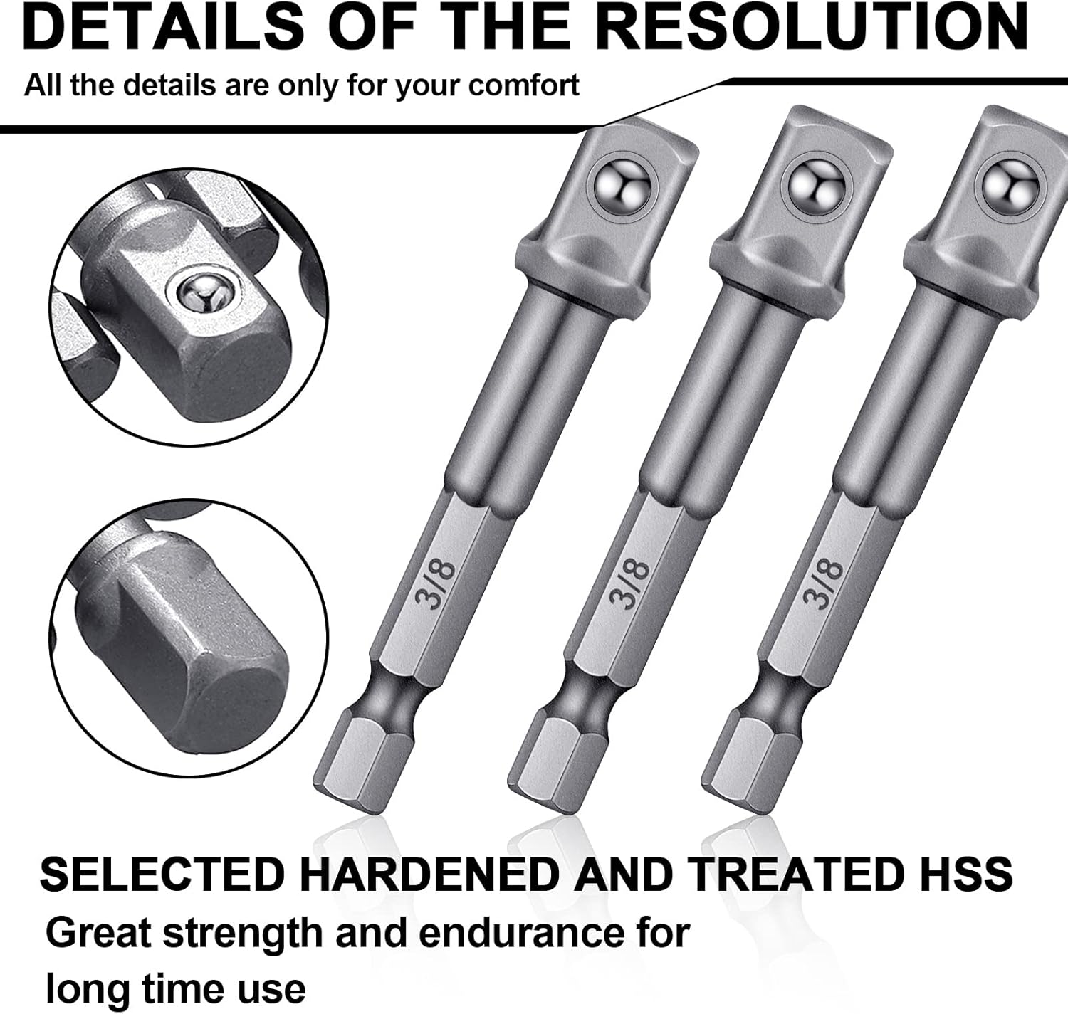 20 Pieces 3/8 inch Impact Adapter Square Socket Bit Adapter Hex Impact Socket for Drills Extension Socket Driver Bits Impact Socket Adapter for Automotive DIY-1/4 Hex Shank : Tools & Home Improvement