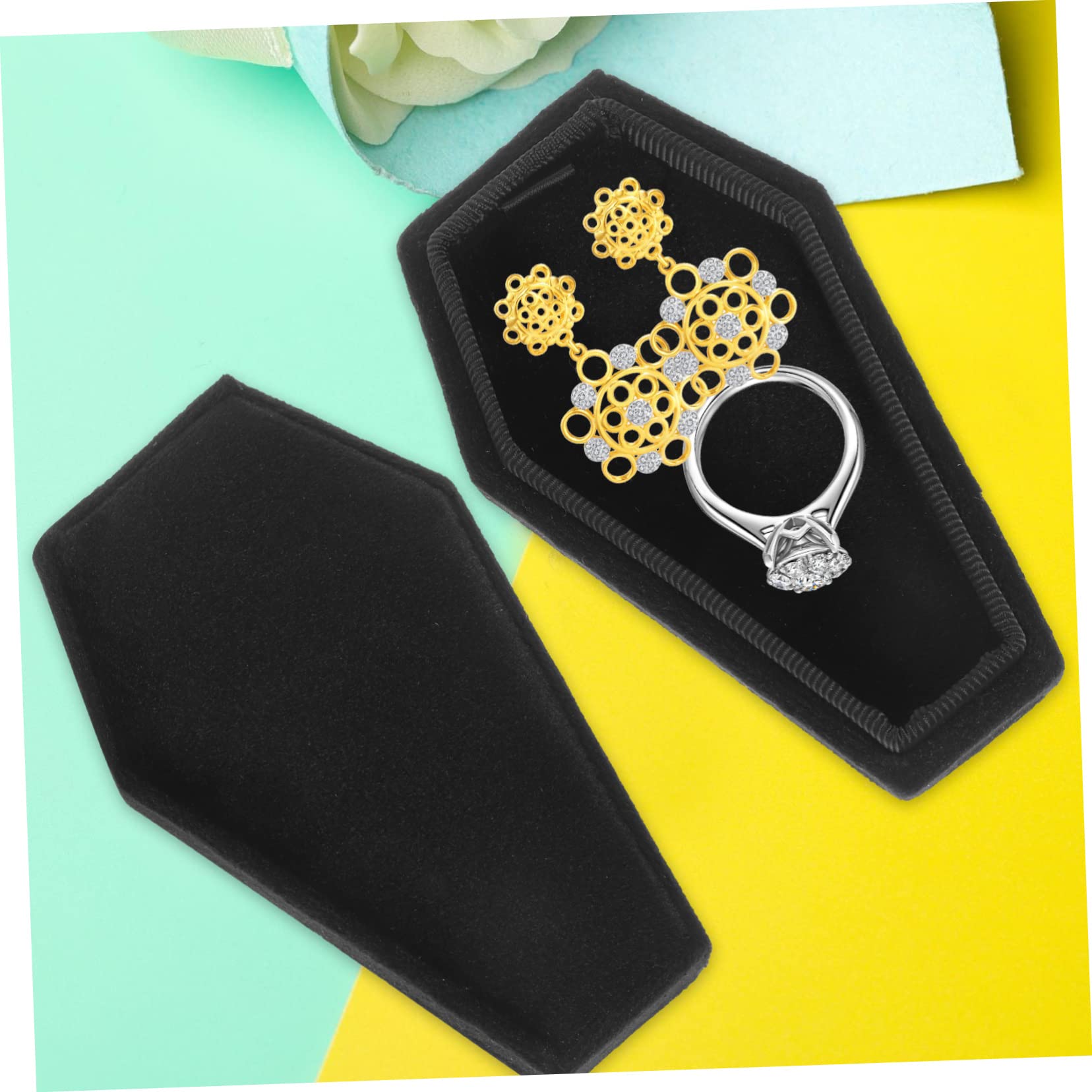Boîte à Bijoux En Forme De Cercueil Pour Bagues, Colliers, Boucles D' Oreilles, Boîte De Rangement En Forme De Cercueil, Boîte à Bijoux Vintage Pour Halloween, Bague En Forme De Cercueil, Support De