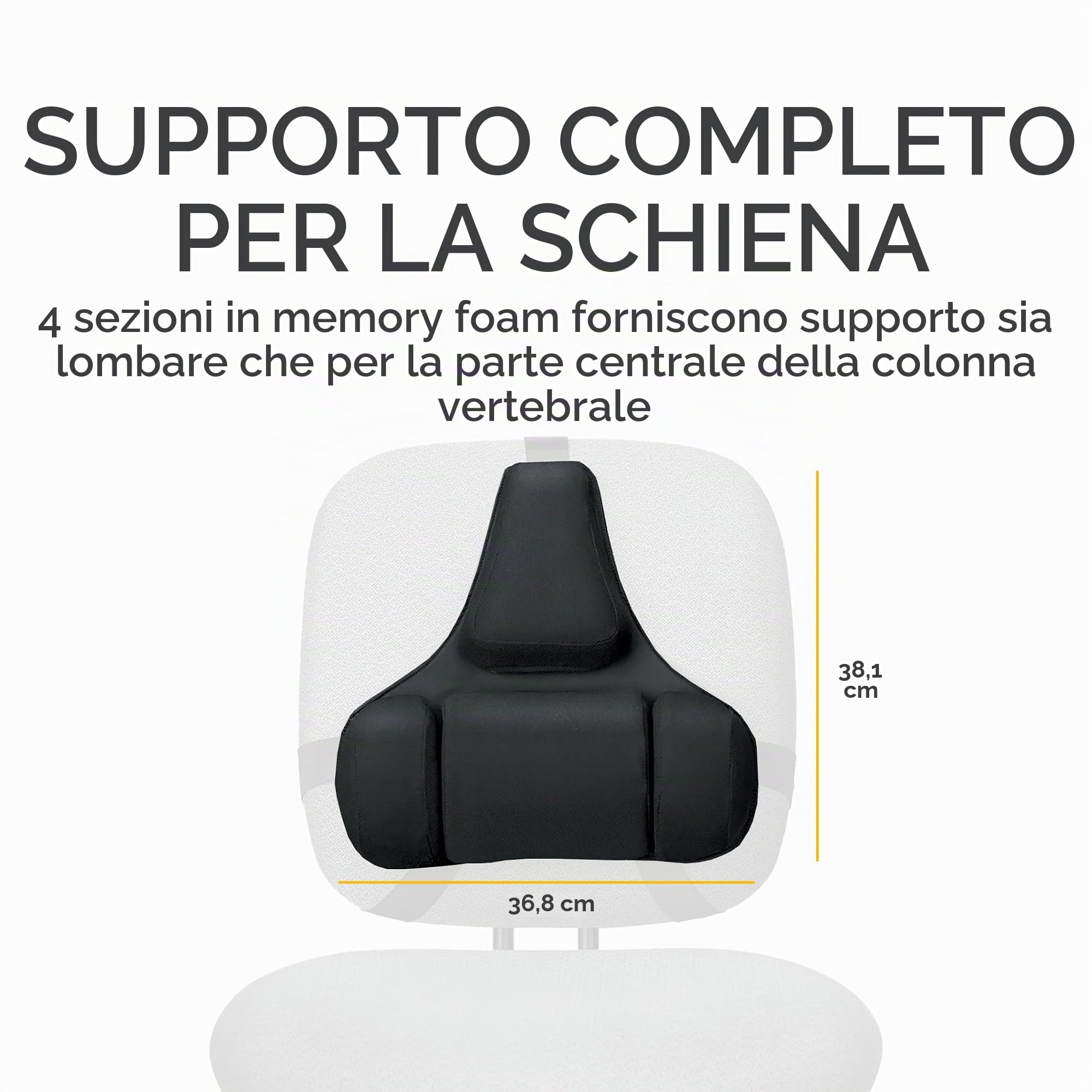 Fellowes Supporto schiena con cuscino lombare in memory foam Professional Series Ultimate, Grigio
