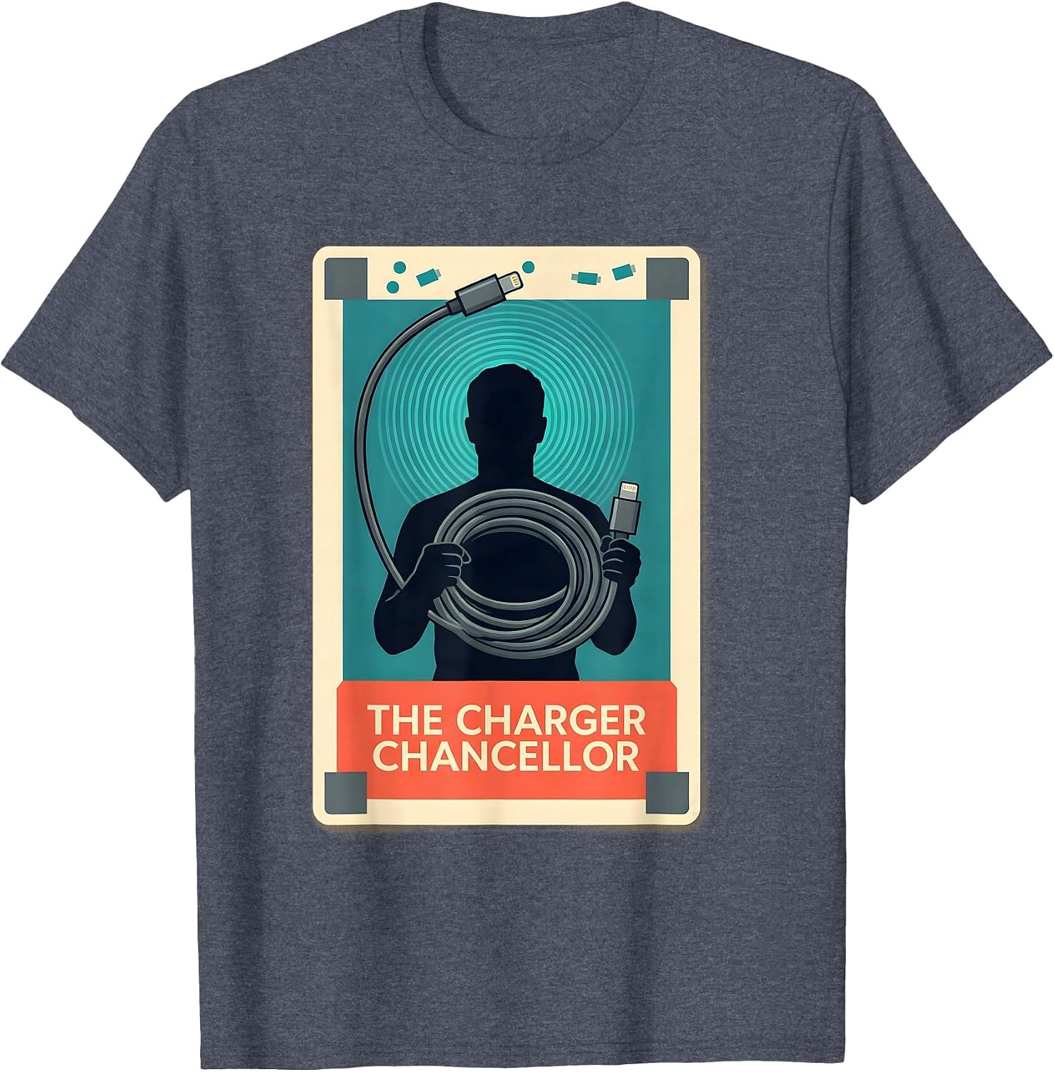 Men's The Charger Chancellor Funny Tarot Card Humor Novelty Gift T-Shirt image 3
