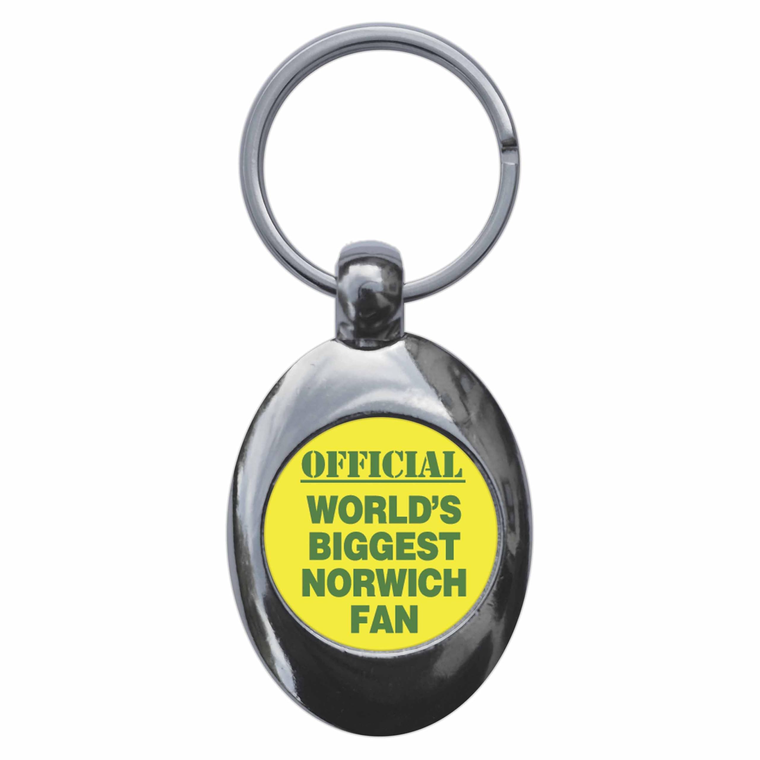 Ozorath World's Biggest Norwich Fan Keyring with Trolley Coin