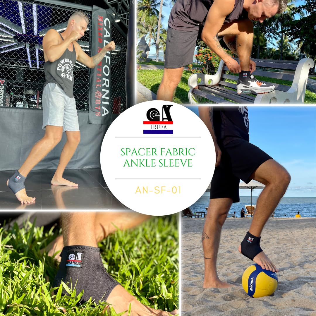 IRUFA, Spacer Fabric Ankle Sleeve Support Brace for Swelling Reduction, Stabilizing, Pain Relief, Sprains, Strains, Sore Joint, Arthritis and Torn Tendons, Sports, Exercise, Men and Women