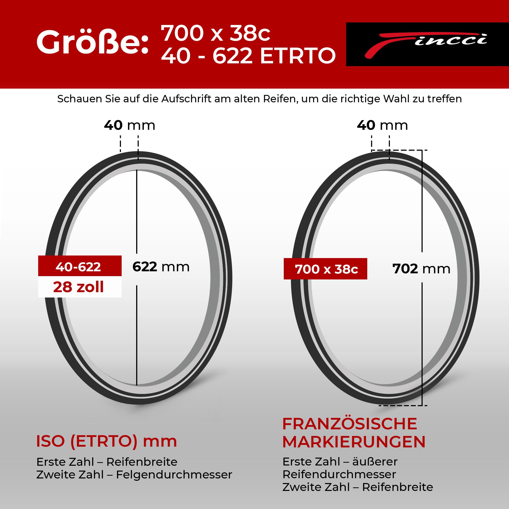 Fincci Fahrradreifen 28 Zoll Set 40-622 (700x38c) - 2X Faltreifen mit 1mm Pannenschutz & Kevlar - Leiser Lauf Fahrradmantel für Trekkingrad, E-Bike & Citybike - 2er Pack Schwarz